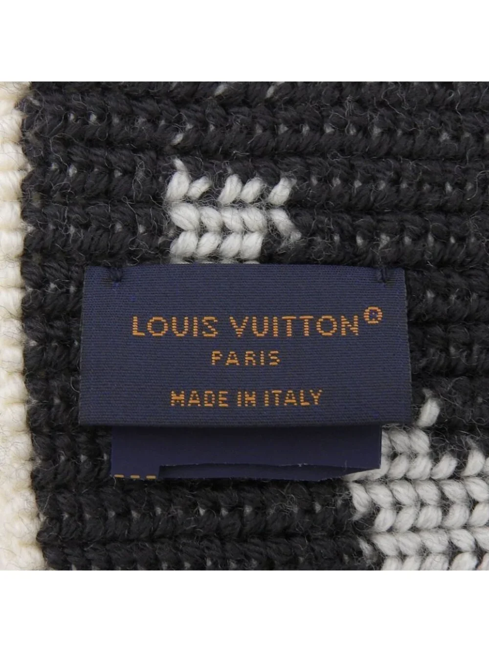 Louis Vuitton Echarpe Rib Flower Wool 100% Knit Shawl Scarf Multi Sweater